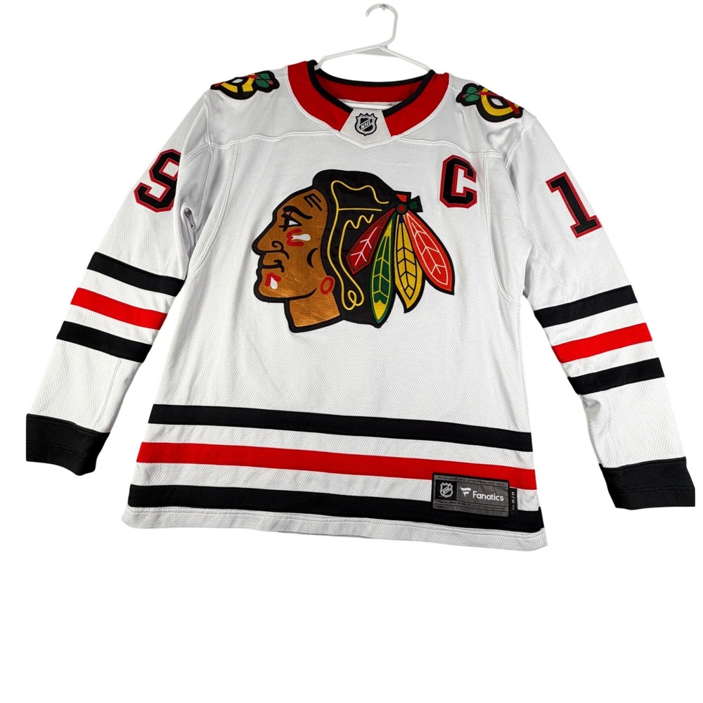 Fanatics Chicago Blackhawks Jonathan Toews #19 Away Jersey Mens Medium White NHL